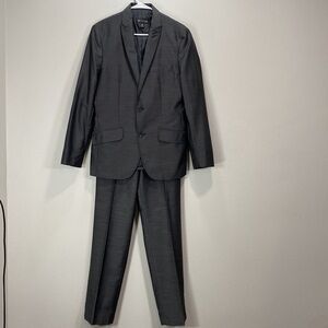 INC international concepts slim‎ fit suit jacket pants blazer gray 30x32